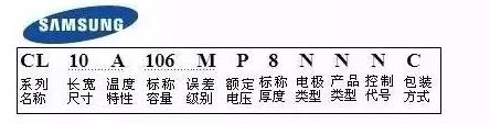 三星貼片電容命名規則